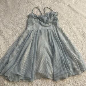 VTG Guess Womens Scrappy Blue/White Dress Sz 8 Fairy Clean Girl Whimsical